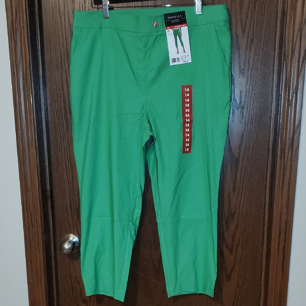 Rafaella Womens Stretch Capri Pants Size 14